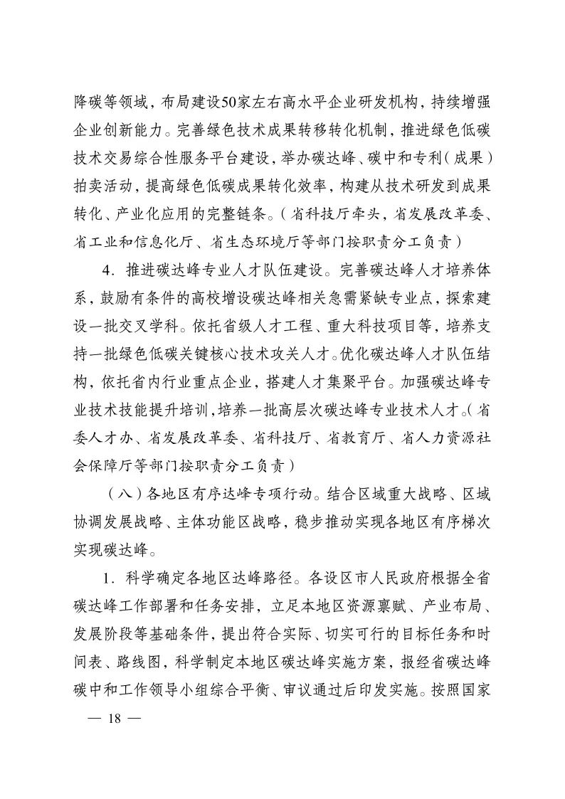 《江蘇省碳達(dá)峰實(shí)施方案》印發(fā) 實(shí)施“碳達(dá)峰八大專項(xiàng)行動(dòng)”